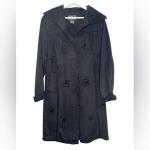 Black Embellished Long Coat